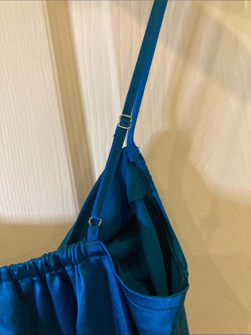 Victoria's Secret Teal Satin Slip Dress - Picture 6 of 9